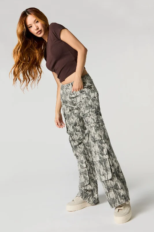 Multi Pocket Straight Leg Cargo Pant Comfortable Wide-Leg Pants