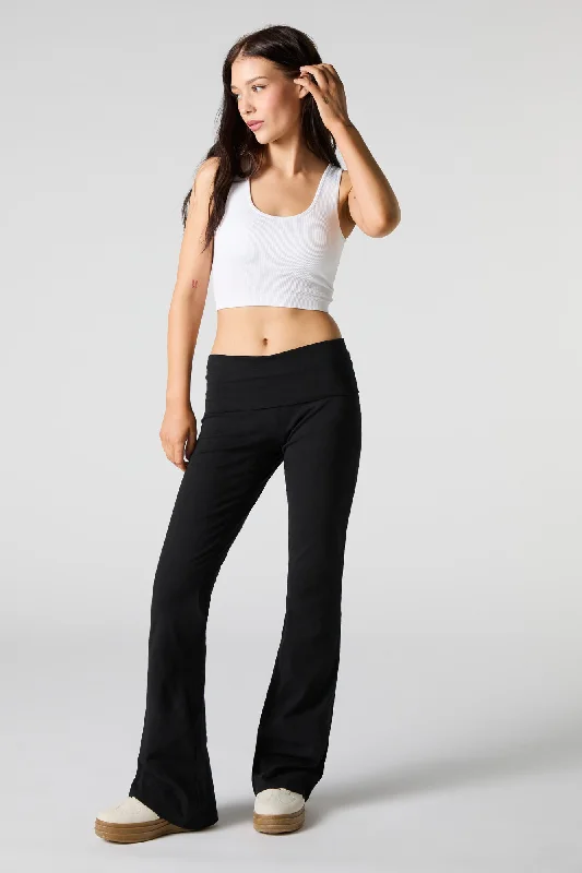 Foldover Flare Pant Cozy Full-Length Pants