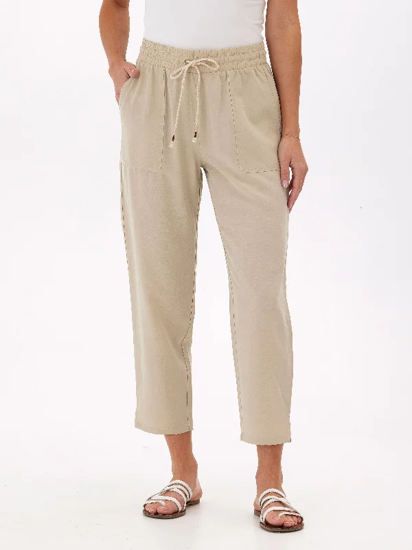 Winnie Breezy Linen Pant 25" Chic Slim Fit Pants