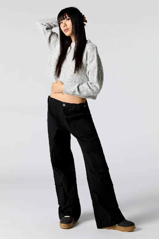 Adjustable Waist Baggy Cargo Pant Wide-Legged Palazzos