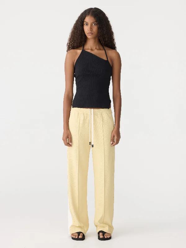 twill stripe detail pant Cozy Full-Length Pants