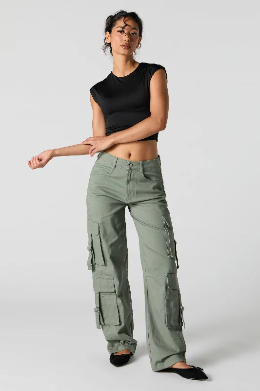Multi Pocket Utility Cargo Pant Trendy Printed Pants