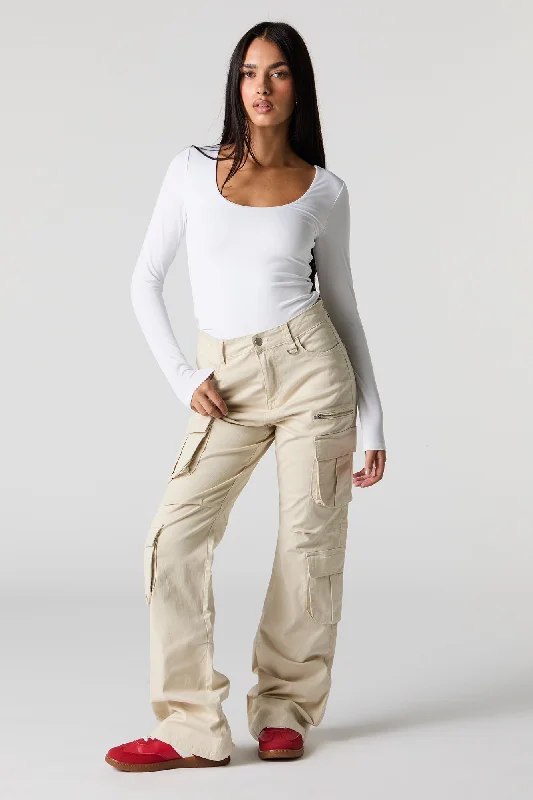 Multi Pocket Flare Cargo Pant Casual Sweatpants Style