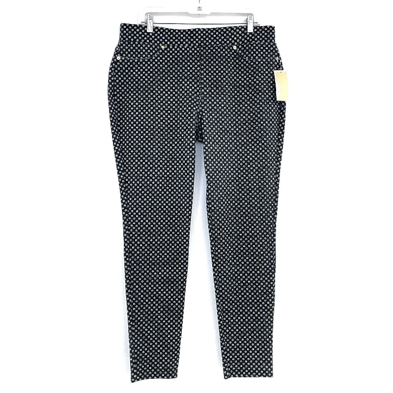 NWT Wmns MICHAEL KORS Black & White Polka Dot Skinny Stretch Pants Sz XL MSRP$74 Classic Pleated Pants