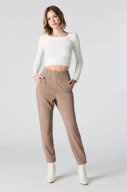Crepe Slim Dress Pant Stylish Elastic Waist Pants
