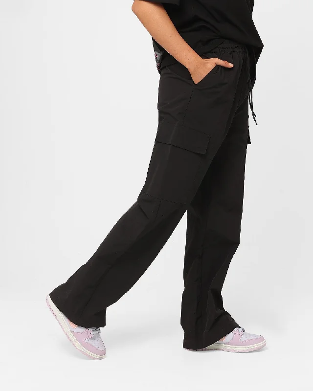 Stussy Women's Nylon Cargo Pants Black Modern Bootcut Pants