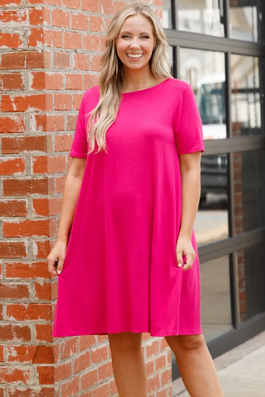 Getting Inspired Dress, Magenta