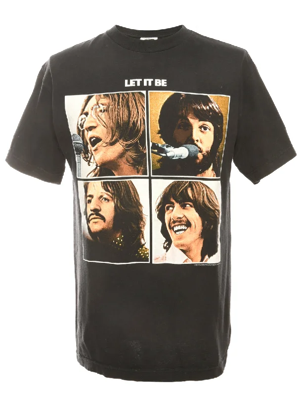 Black The Beatles Band T-shirt - M Anti-Shrink Durable Soft