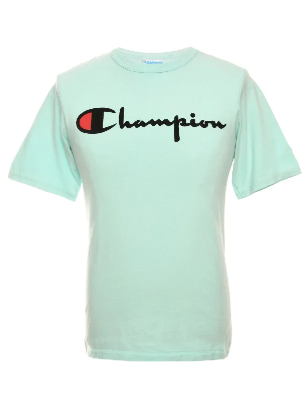 Blue Champion Printed T-shirt - S Striped Floral Plaid