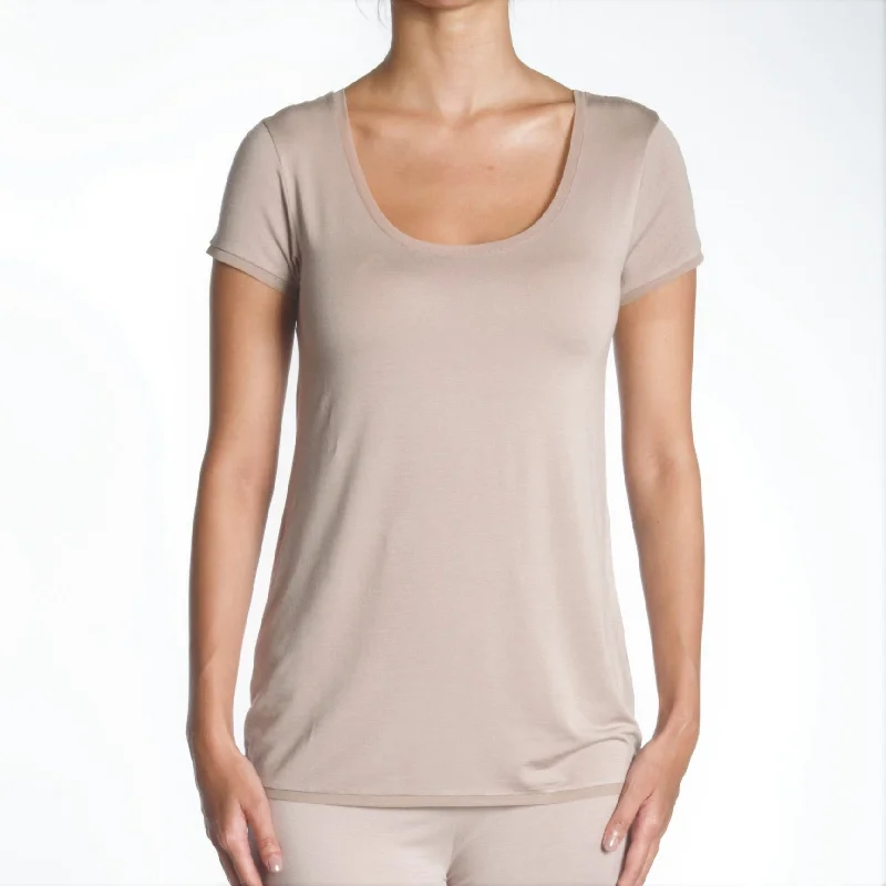Douceur Soft T-Shirt Hooded Caped Shawl Collar