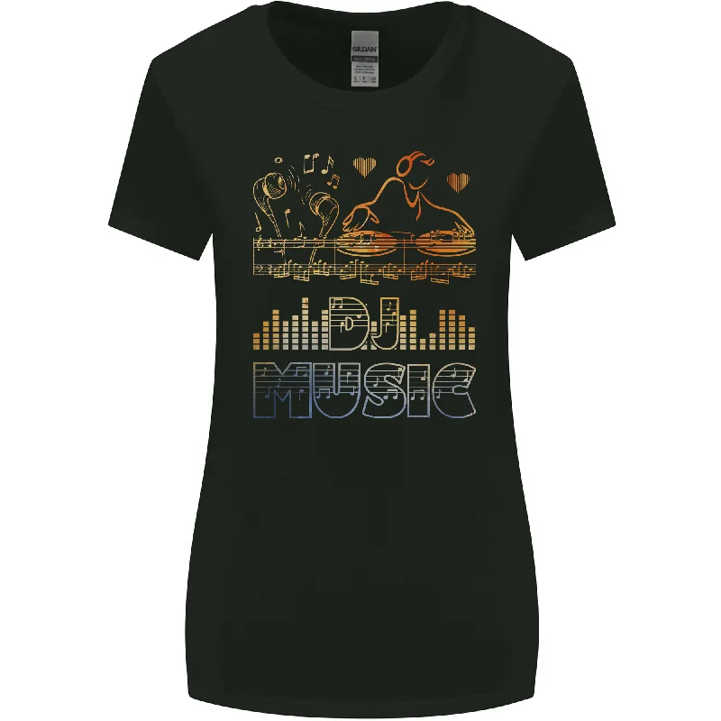 DJ Music Tekno Dance Rave Womens Wider Cut T-Shirt Terry Blend Velvet Blend Canvas Blend DJ Music Tekno Dance Rave Womens Wider Cut T-Shirt Terry Blend Velvet Blend Canvas Blend