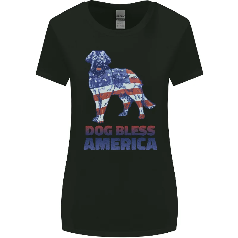Dog Bless America USA Womens Wider Cut T-Shirt Faux Fur Fabric Real Fur Fabric Shearling Fabric Dog Bless America USA Womens Wider Cut T-Shirt Faux Fur Fabric Real Fur Fabric Shearling Fabric