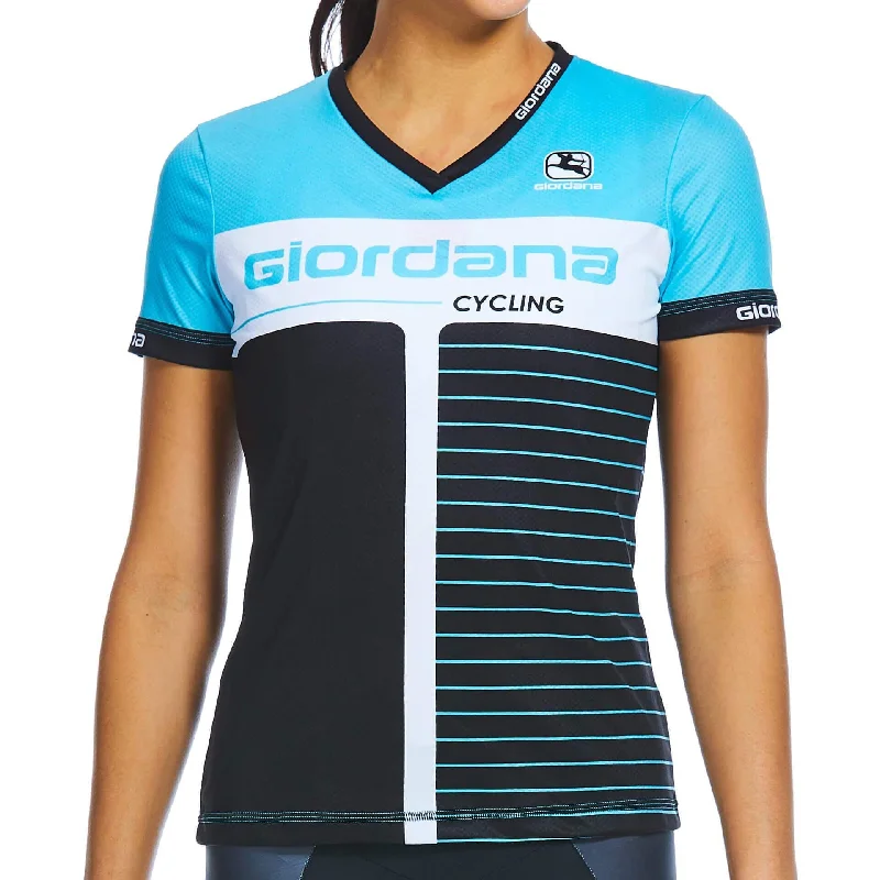 Women's Moda Giordana Vero Pro Tech Tee V-Neck T-Shirt Long Sleeve Cotton