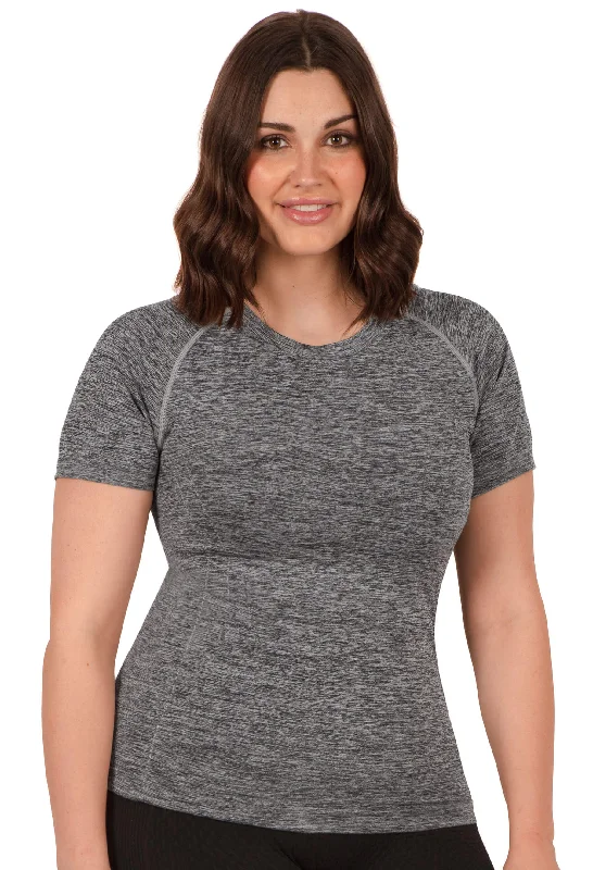 Seamless Short Sleeve Active Marle Tee Polka Dot Checkered Tartan