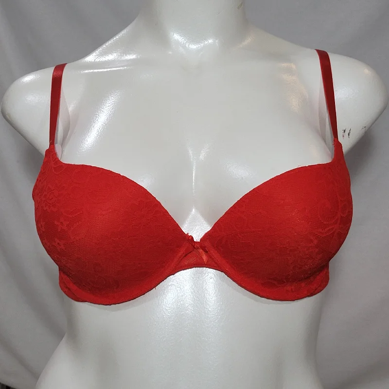 Xhilaration Lace Push-Up T-Shirt Underwire Bra 36D Anthem Red Front Pockets Side Pockets Patch Pockets