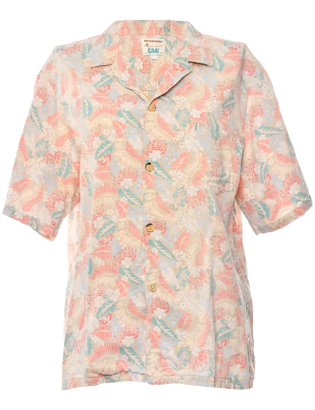 Button Front Multi Colour Blouse - L Soft Knit Blouse