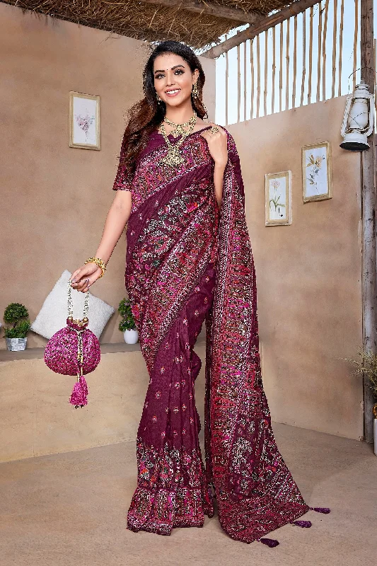 Women Wedding Wear Jaquard Weaving Worked Pure Pasmina Saree With Un Stitched Blouse Soft Pastel Blouse Women Wedding Wear Jaquard Weaving Worked Pure Pasmina Saree With Un Stitched Blouse Soft Pastel Blouse