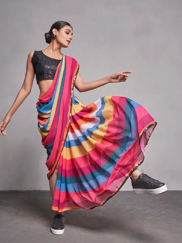Women Party Wear Printed Saree with Designer Un Stitched Blouse Polished Work Blouse