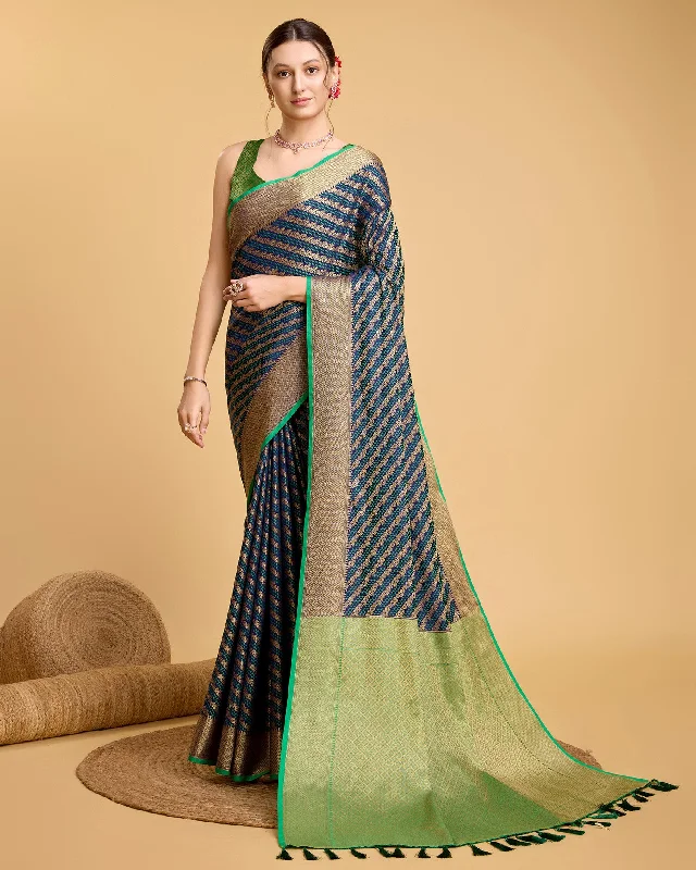 Women Party Wear Premium Patola Silk Saree With Un Stitched Blouse Bell Sleeve Blouse