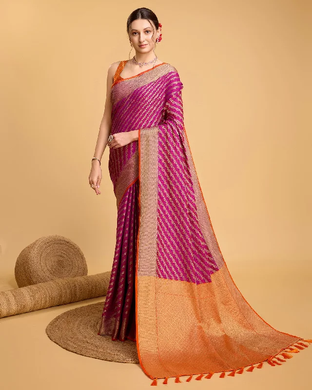 Women Party Wear Premium Patola Silk Saree With Un Stitched Blouse Drape Neck Blouse