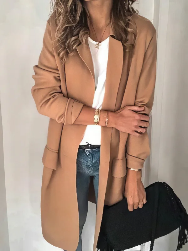 Women's Solid Color Shacket Classic Minimalist Blouse
