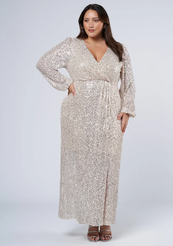 All I Want Sequin Maxi Dress Trendy Maxi Dress with Lace