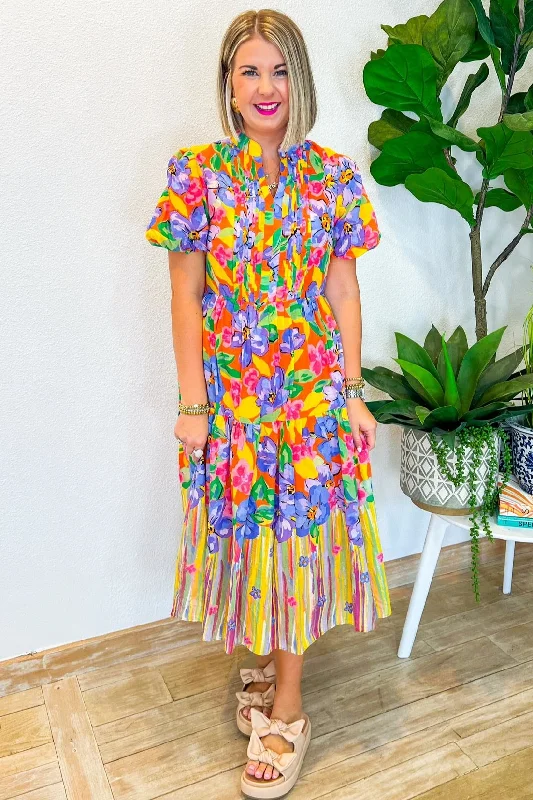 Azalea Maxi Dress - Orange/Purple Classic Solid Maxi Dress