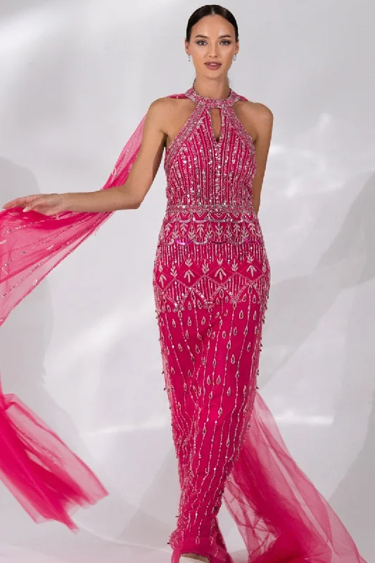 Bound for Romance Beaded Maxi Dress Comfortable Long-Sleeve Maxi Dress