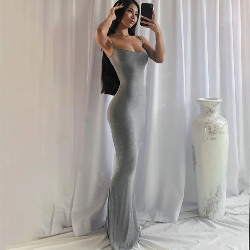 Fashion Sexy Skims Summer Dress Backless Evening Maxi Dress Women Party Club Ladies Bodycon Peach Hip Elegant Long Dresses Woman Trendy Maxi Dress with Lace