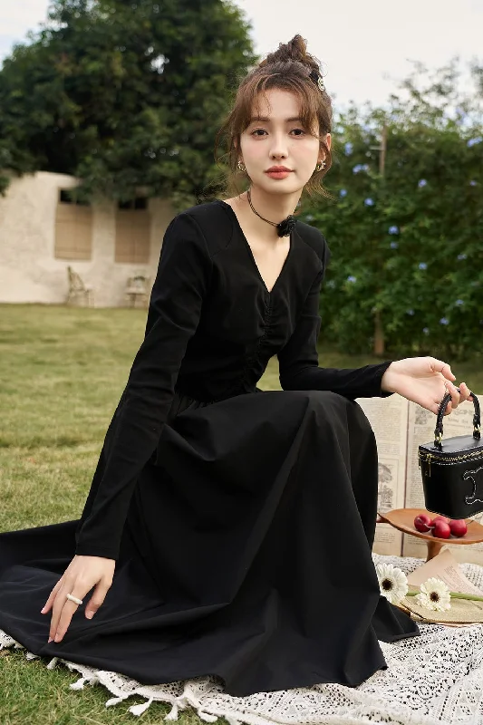 Maxi Dress for Women Cozy Ruffle Sleeve Maxi Dress