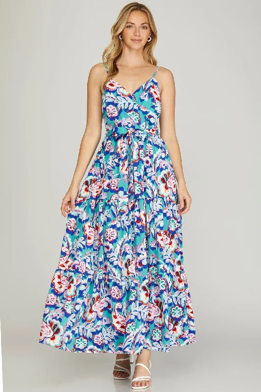 Final Sale Surplice Cami Print Tiered Maxi Dress w/Front Tie Comfortable Pleated Maxi Dress Final Sale Surplice Cami Print Tiered Maxi Dress w/Front Tie Comfortable Pleated Maxi Dress