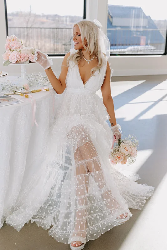 The Maisy Tiered Tulle Maxi Dress Comfortable Maxi Dress with Sleeves