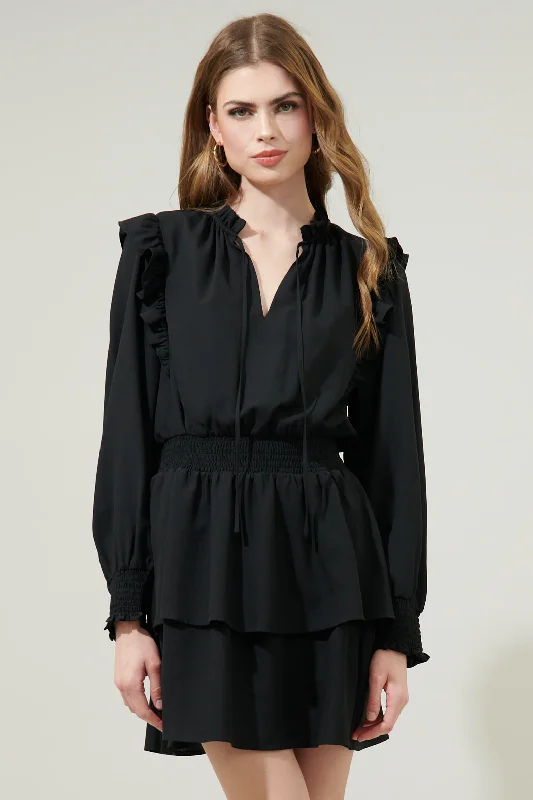 Baron Layered Mini Dress Trendy Crossover Mini Dress