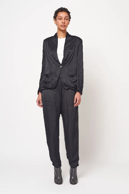 Black Jai Jacket Satin Jacket Silk Jacket Chiffon Jacket