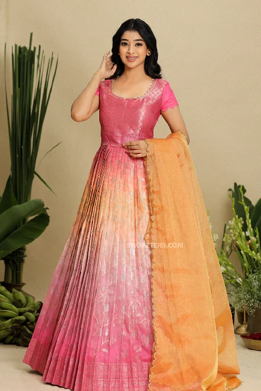 Blush Pink Aashvi Zari Silk Dress