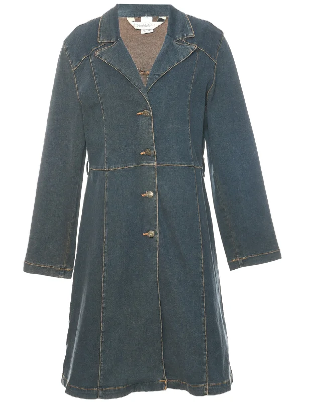 Button Front Denim Dress - M