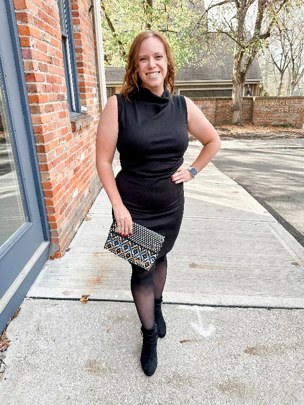 Soho Mock-Cowl Ruched Dress