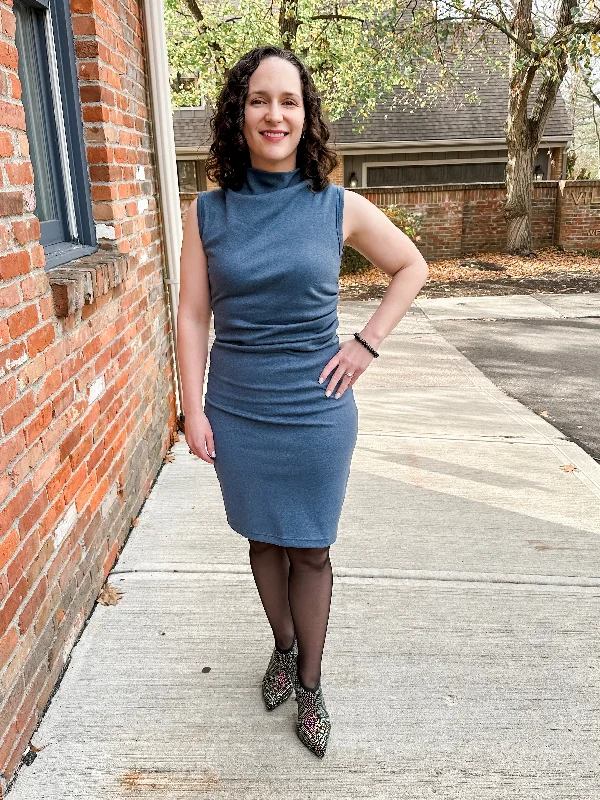 Soho Mock-Cowl Ruched Dress