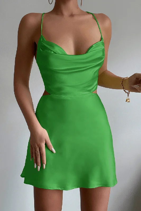 Charissa Mini Dress - Green Trendy Floral Mini Dress