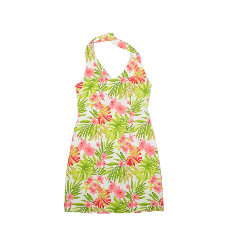 CITY TRIANGLES Y2K Tropical Mini Dress Green Floral Sleeveless Short Womens UK 10 Comfortable Off-Shoulder Mini Dress CITY TRIANGLES Y2K Tropical Mini Dress Green Floral Sleeveless Short Womens UK 10 Comfortable Off-Shoulder Mini Dress