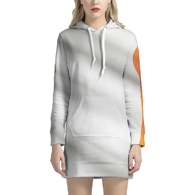 Irish Flag Print Pullover Hoodie Dress