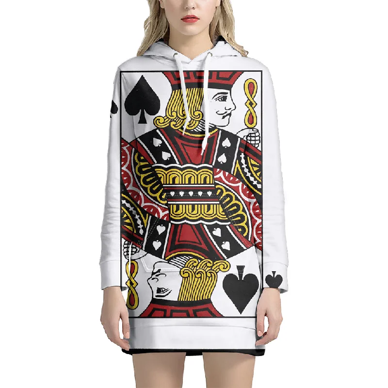 Jack Of Spades Playing Card Print Pullover Hoodie Dress