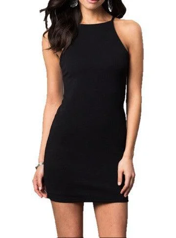 Juniors Round Neck Mini Dress Trendy Off-Shoulder Dress Mini