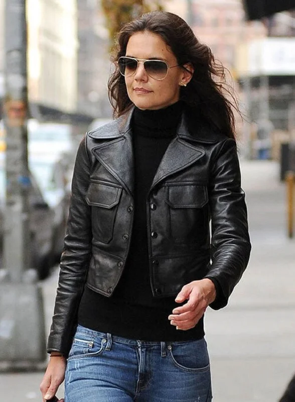 Katie Holmes Leather Jacket | | Women Celebrity Jacket | Celebrity Leather Jacket Oversized Jacket Tailored Jacket Straight Jacket Katie Holmes Leather Jacket | | Women Celebrity Jacket | Celebrity Leather Jacket Oversized Jacket Tailored Jacket Straight Jacket