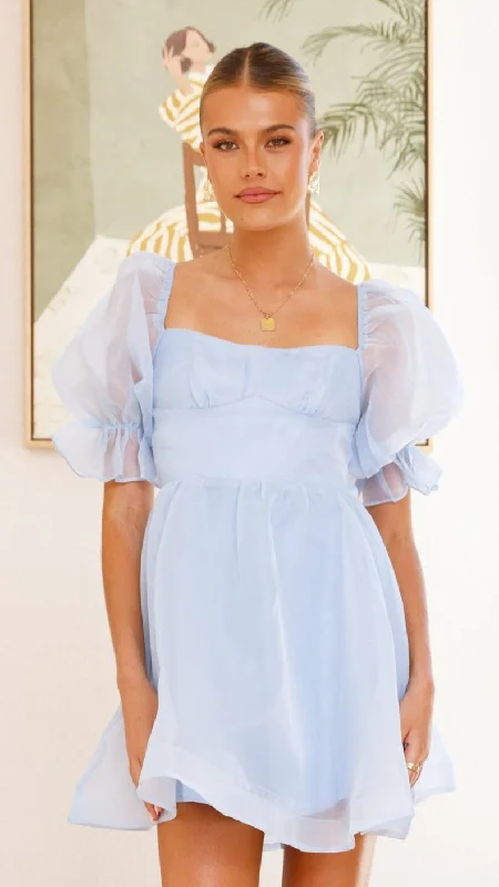 Lakeithia Mini Dress - Blue Chic Tropical Mini Dress