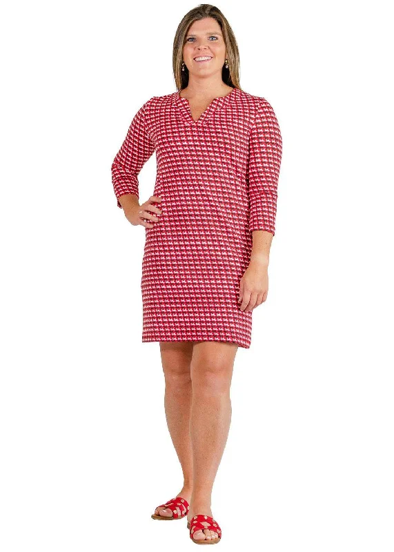 Lucille Dress 3/4- Bulldogs Black/Red/White