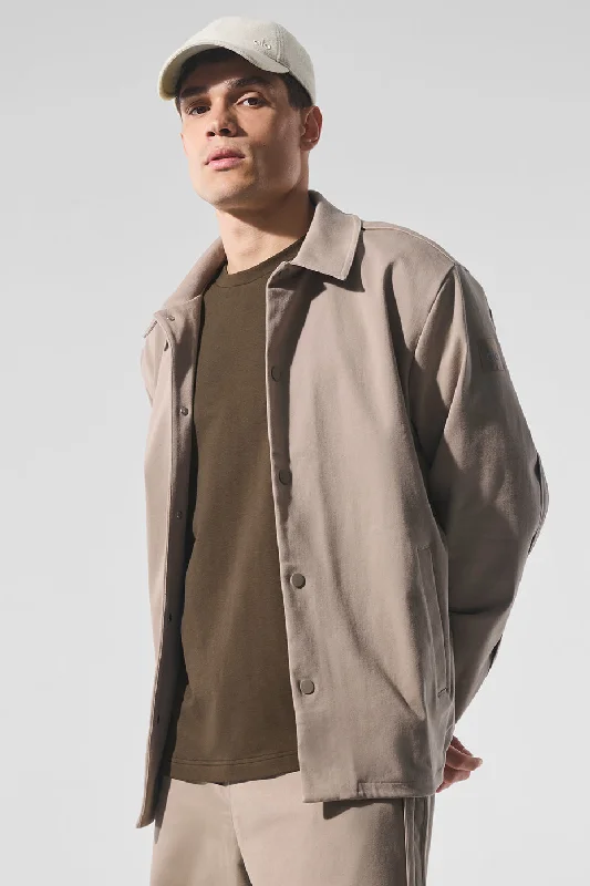 Edition Sueded Jacket - Gravel Collared Jacket Crew Neck Jacket Turtle Neck Jacket