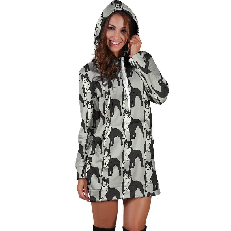 Pitbull Print Hoodie Dress