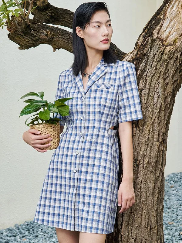 Plaid Slim-Fit Mini Dress Stylish Sweetheart Mini Dress