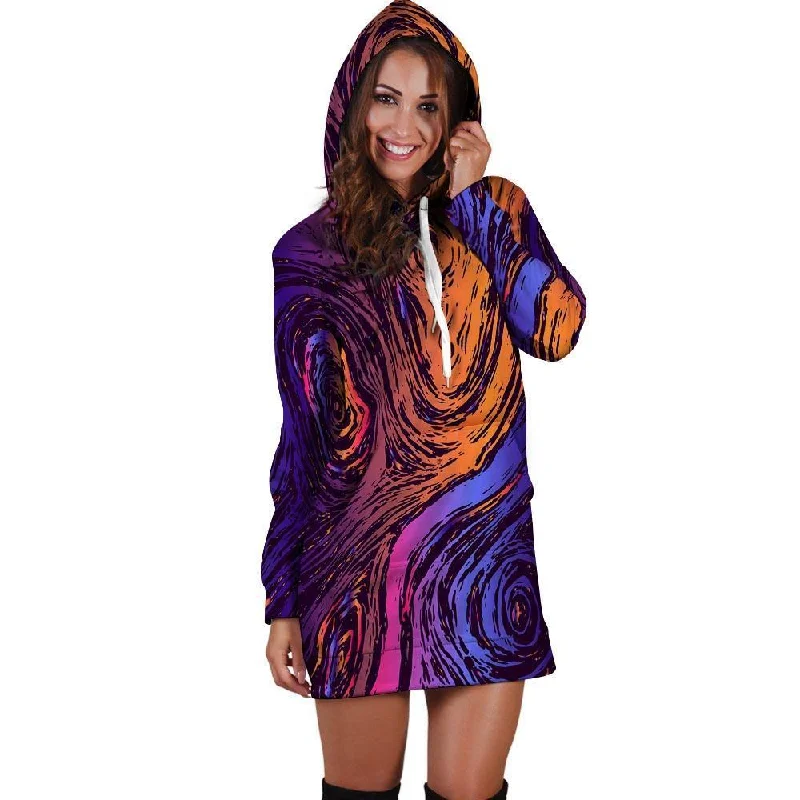 Psychedelic Abstract Hoodie Dress